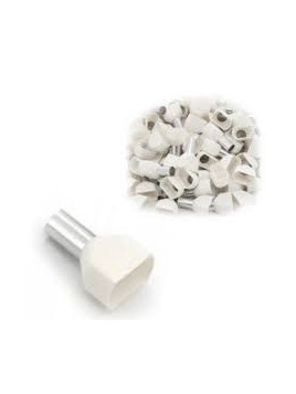 TULEJKA KABLOWA PODWÓJNA DUID 2X0,50-8 BIAŁA