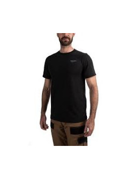 T-SHIRT Z KRÓTKIM RĘKAWEM CZARNY ROZM. M