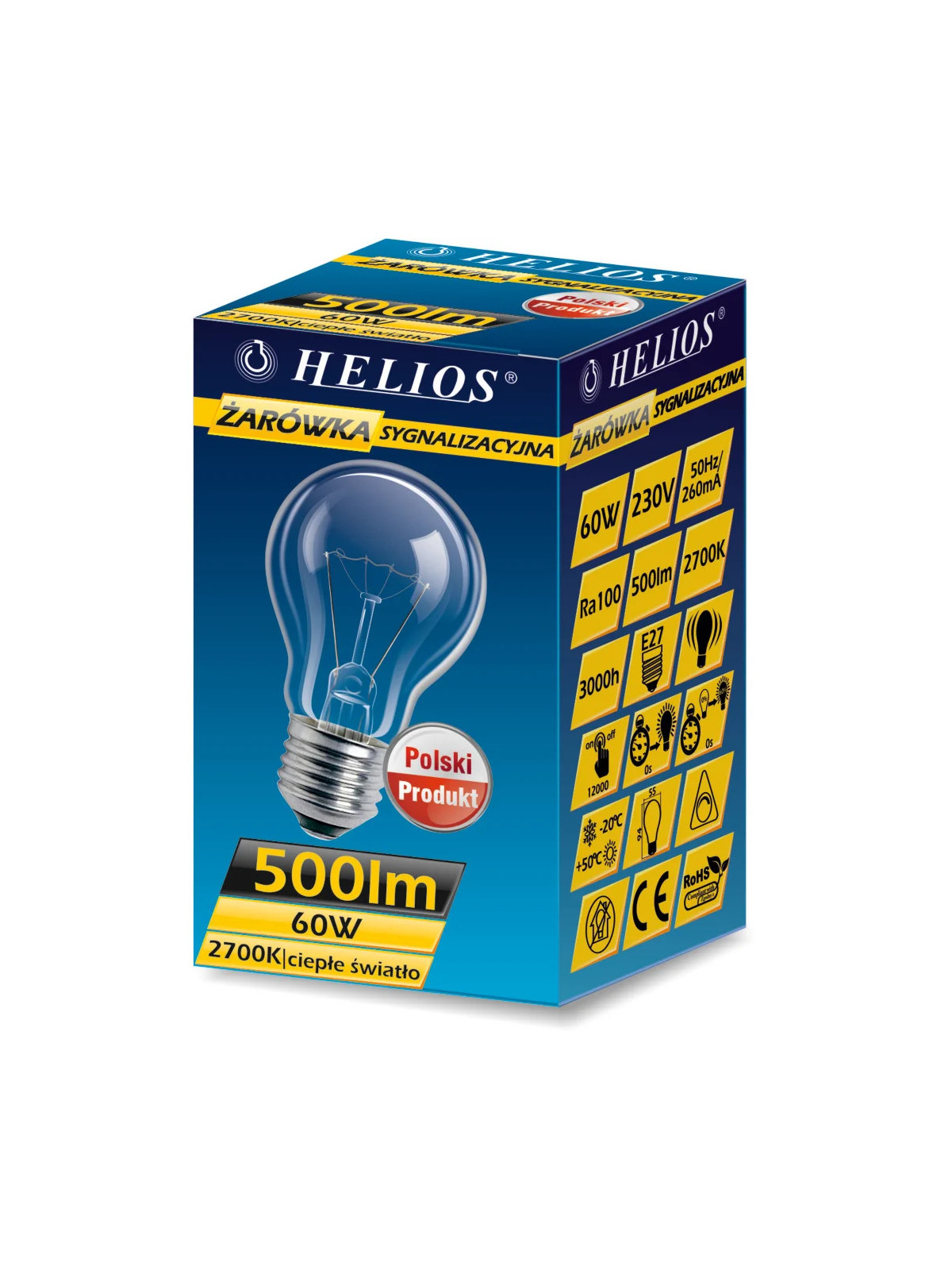 ŻARÓWKA SYGNALIZACYJNA 60W E27 230V HELIOS