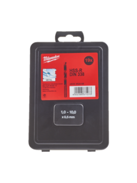 KASETA WIERTEŁ HSS-R /1-10MM/ 19SZT